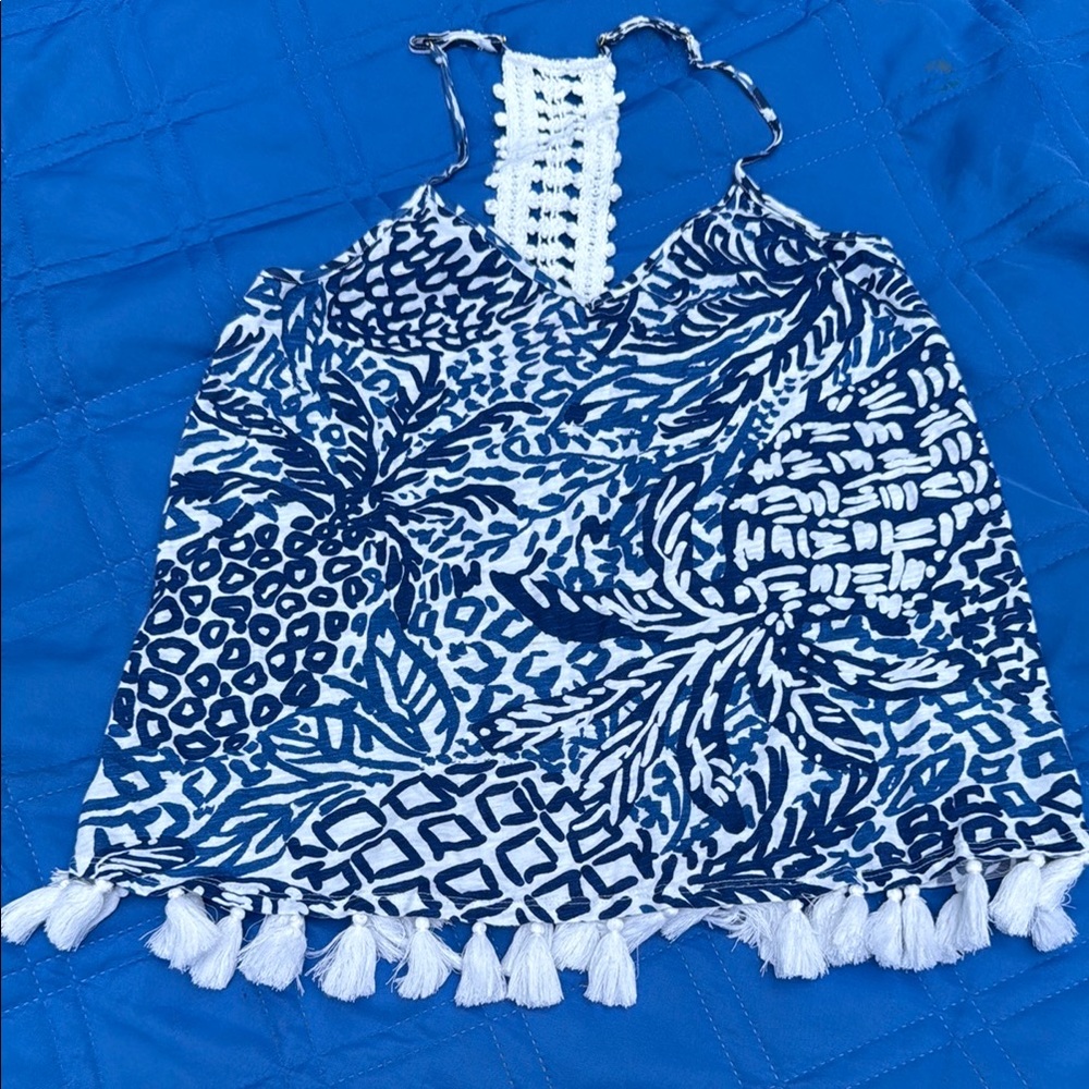 Lilly Pulitzer Blue and White Tank Top
